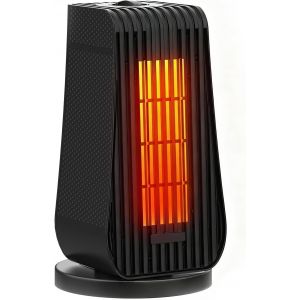 Chauffage Soufflant Salle de Bain 1200W PTC Chauffage Electrique Economique avec 90&deg; Oszillation, 6 Modes, Rapide en 3 Secondes Protection Multiple pour Salle de Bain, Bureau, Salon Noir - Neuf