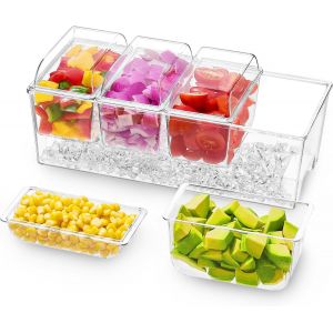 Pot A Epices,Boite A Epice Cuisine Rangement,Boite Fruit,Snack Box 4 Compartiments,Boite A Bonbon,Plateau Aperitif,Plats,Coupelle Avec Couvercles,Service À Condiments,1 Pièces - Neuf