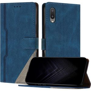 KAL-&Eacute;tui Pour Samsung Galaxy A02/M02, Housse En Cuir Pu Avec [Protection Antichoc Tpu] [Fonction Support] [Porte-Cartes ] Antichoc Magn&eacute;tique Coque Pour Galaxy A02 - Bleu - Neuf