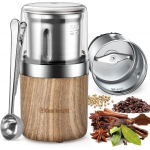 Cmws-Moulin À Café Électrique, Moulin À Café Avec Cuillère À Café Et Une Tasse De Broyage En Acier Inoxydable. Capacité De 100g, Adapté Pour Les Épices, Les Grains De Café Et Les Noix, Etc. - Neuf