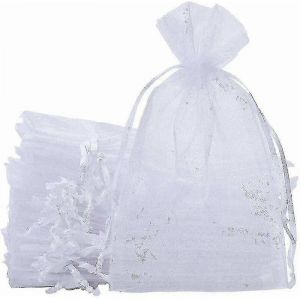 Grands sacs cadeaux en organza, 20 x 30cm sacs &agrave; bijoux Sacs de faveur de mariage avec cordon de serrage pour l'emballage cadeau de f&ecirc;te d'anniversaire de No&euml;l (blanc) 50pcs - Neuf