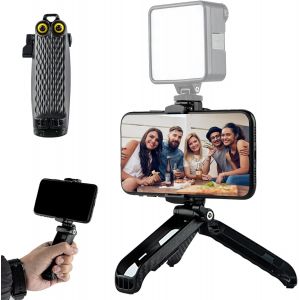 KALANKA-Trepied Smartphone, Tr&eacute;pied Mini Portable T&ecirc;te pivotante Tripod Telephone pour iPhone Samsung, Xiaomi - Neuf
