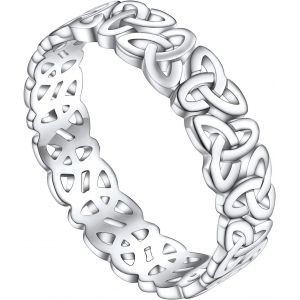 Kgabery-Bague Celtique Femme En Argent 925 Taille 52/54/57/59/62/64/67 - Neuf