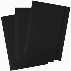 Eryi-Porte-Documents En Carton, Avec Élastique, 300 G, Noir, A4, 9077, 1 Jeu De 25 Pièces - Neuf