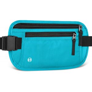 TRAHOO-Sac Banane de Voyage avec RFID Blocage, Sac Banane de Antivol Ultra Fin pour Homme Femme, Ceinture de Voyage de S&eacute;curit&eacute; Invisible R&eacute;glable pour Telephone, Passeport, Esp&egrave;ces, Carte de Cr&eacute;dit - Neuf