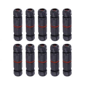 Connecteurs de c&acirc;ble &eacute;lectrique &eacute;tanches IP68 &agrave; 3 broches - Lot de 10 - Neuf