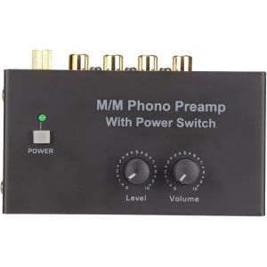 Préampli Pour Platine Vinyle Phono, Mini Préamplificateur Audio Stéréo Électronique Avec Entrée , Sortie Et Faible Bruit, Préampli Phono Avec Adaptateur 12 Volts Cc - Neuf