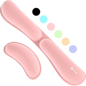 Repose Poignet - Set Ergonomique Pour Souris Et Clavier - Mousse &Agrave; M&eacute;moire De Forme - Support Pour Gaming Et Bureautique - Rose - Neuf