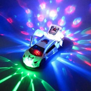 Dancing Deformation Rotating Universal Police Car Electric Stunt Car With Lights Automatically Open the Door Boy Childrens Toys-YJ388-23-Blanc - Neuf