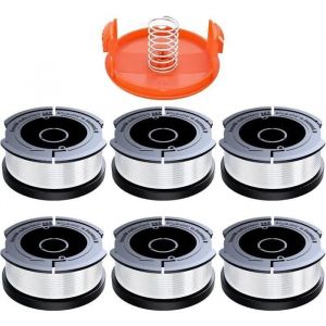 Bobine Fil Coupe Bordure pour Black et Decker Coupe-Bordures, 12 Bobine de Fil Debroussailleuse,3 Couvercle de Bobine et 3 Ressort. - Neuf