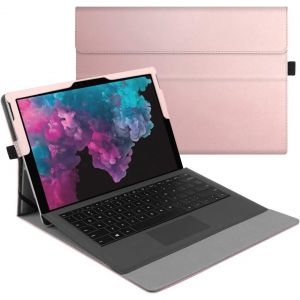 Coque Pour 12.3¿ Microsoft Surface Pro 7+/7/6/5/4/3 - Coque Multi Angles Etui De Protection Couverture Pochette Cover, Or Rose - Neuf