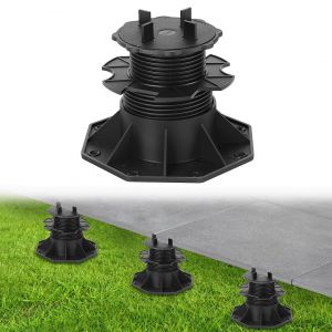 100pcs Plots r&eacute;glables 65-140mm Plot pour dalle r&eacute;glable Pour pierre et carrelage Noir - Neuf