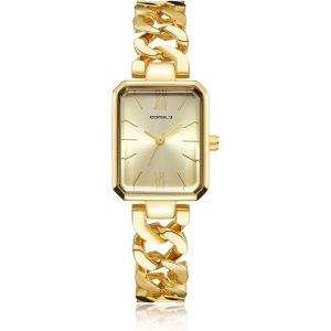 Shiba-Montre Femme Acier Inoxydable Rectangulaire Montre Bracelet Femme Analogique Quartz Etanche, Élégante Cadeau Pour Femme[129] - Neuf