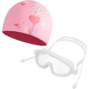 2pcs Lunettes De Natation Anti-Buée Et Bonnet De Bain Pour Enfants Lunettes De Bain Protection Étanches Avec Bouchons D'oreille Lunette De Plongée Anti-Uv Pour Garçon Fille 3-16 Ans.[A247] - Neuf