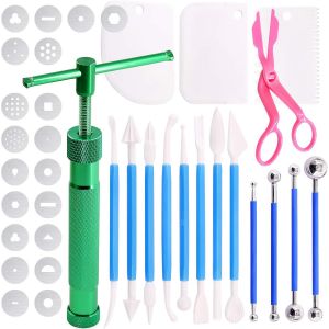 Kal-Lot De 36 Pistolets D'extrudeuse Pour Pâte À Sucre Et Pâte À Sucre -Stylet À Bille Avec Grattoir En Plastique -Outil De Modelage - Neuf