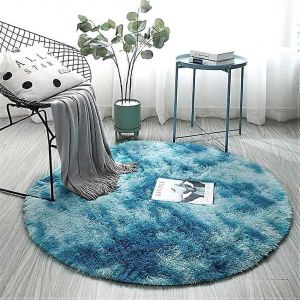 Tapis Rond Hirsute Tapis De Salon Long Pile - Tapis Pour Salon Lit De Chambre À Coucher Moelleux Hirsute - Neuf