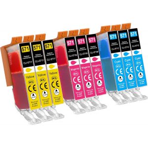 570 571 XL Cartouche d'encre Compatibles pour Canon 571 PGI-570 CLI-571XL pour Cartouche Canon MG5750 TS5055 pour PIXMA TS5050 TS5053 MG6852 MG6850 MG5700 MG5752 MG5753 (9 Pack) - Neuf