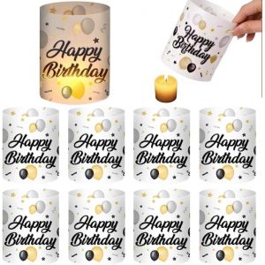 Kalanka-Anniversaire Photophores Décoratifs De Table Happy Birthday Lanterne Photophores Décoration De Table D'anniversaire Homme Femme, Pour Lumières De Thé Et Bougies - Neuf