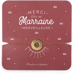 Eryi-Bracelet Marraine Doré - Acier Inoxydable - Merci D'être Une Marraine Merveilleuse - Cadeau Marraine, Annonce Naissance, Baptême - Demande Marraine - Noël Marraine, Future Marraine - Neuf