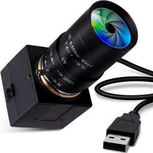 Webcam 8Mp, Caméra Web Hd 5-50 Mm Objectif De Mise Au Point Manuelle Imx179 Capteur Zoom Hd 2448P Usb Caméra Pc Compatible Avec Mac/Windows/Linux/Android Usb8Mp02G-Sfv(5-50) - Neuf