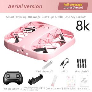 JJRC-Mini importateur Hknit Pocket UFO,petit avion télécommandé,jouet pour garçon,8K,4K avec caméra,transmission en temps réel,quadrirotor-Pink-8k-camera- - Neuf