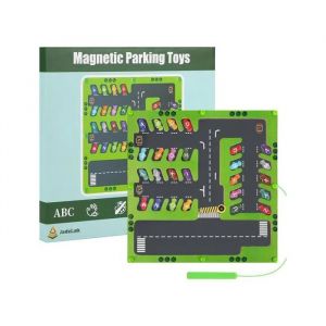 Tableau Magn&eacute;tique en Bois Labyrinthe Alphabet et Chiffres pour Enfant Jeu &Eacute;ducatif de Motricit&eacute; Fine Style Parking et Voitures - Neuf