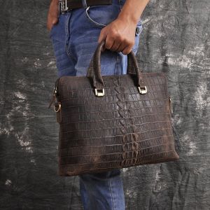 Sac de voyage en cuir de vachette véritable pour hommes,sac messager,portefeuille,café,concepteur,affaires,bombes,mode,ordinateur portable 14 ",rêves douloureux,7241 - brown - Neuf