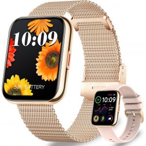 1.85"" Hd Montre Connect&eacute;e Femme Avec Appel Bluetooth,100+ Sportifs, Moniteur De Sommeil Cardiofr&eacute;quencem&egrave;tre Tension Art&eacute;rielle Spo2, Montre Podometre Pour Android Ios - Neuf