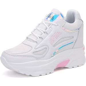 Ulteronixshop-Baskets Compens&eacute;es Femmes Chaussure De Course Marche Sport Tennis L&eacute;g&egrave;res Respirante Basses Compens&eacute;es Talon 8 Cm Sneakers - Neuf