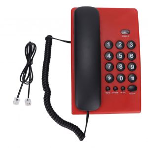 Kxt504 TéLéPhone Fixe Multifonctionnel Sans Batterie Avec Double Combiné MagnéTique Pour Bureau Et HôTel (Rouge) - Neuf