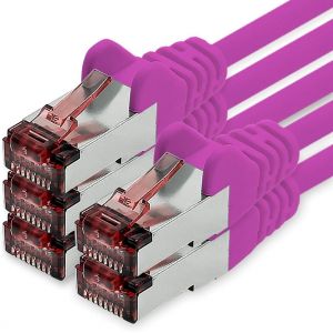 KAL-Câble Réseau Cat.6 10M Magenta - 5 X Câble Ethernet Lankabel Cat6 Câble Réseau Lan Sftp Pimf Patch Cable 1000 Mbit S - Neuf