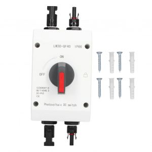 XYONG Interrupteur photovoltaique CC 4P avec connecteur solaire, interrupteur d'isolement PV CC 1200 V 32 A, etanche IP66 - Neuf