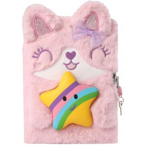 Cahier En Peluche Adorable Chat Pour Filles, 160 Pages, Journal Intime, Cadeau D'anniversaire De Noël Pour Filles - Neuf