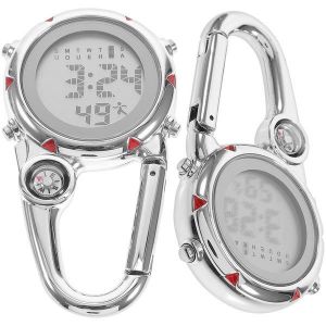 Lot De 2 Mini-Montres À Quartz À Clip Avec Mousqueton Rouge Pour Aventures En Plein Air ¿ Montre Élégante, Durable Et Multifonctionnelle Pour Un Style De Vie Actif - Neuf