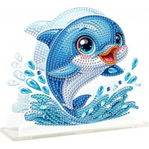 Kalanka-Diamant Painting Porte Serviettes Pour Cuisine Distributeur De Serviettes En Papier Vertical 15x15 Cm Distributeur De Nappe Autoportant Porte Serviettes En Papier Maison F&ecirc;te H&ocirc;tel Dauphin - Neuf