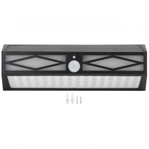 Hjlian Applique Murale Solaire A Led Avec Flamme, 152 Led, Eclairage A Induction Etanche Pour Escaliers Et Cours - Neuf