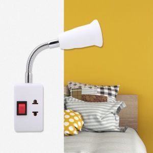 Hjlian Adaptateur D'extension Flexible Pour Convertisseur D'ampoule E27 100-230 V Avec Interrupteur Et Prise Eu - Neuf