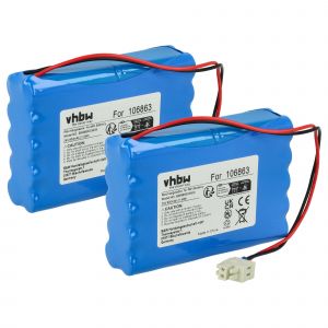 vhbw 2x Batterie remplacement pour Geze 25020, 106863, 20KR15/48, 80100404, 4894128192794, 51526 pour porte coulissante &eacute;lectrique (0,9Ah, 24V, NiMH) - Neuf