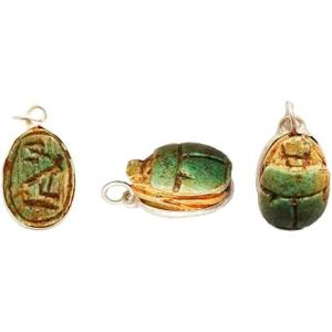 Pendentif &Eacute;gyptien En Forme De Scarab&eacute;e Sacr&eacute;, Pierre Calcaire, Argent Sterling, 10 X 15 Mm, Avec Cordon Noir, Amulette Porte-Bonheur - Neuf