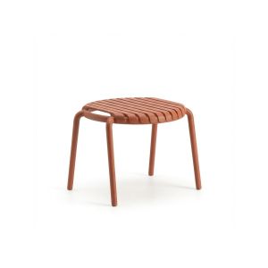 Table Basse De Jardin Ronde En R&eacute;sine Pp 50 % Recycl&eacute; - &Oslash;50 Cm - Terracotta - Jardiline - Neuf