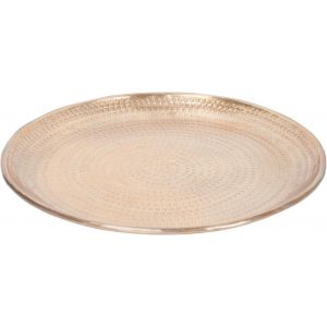 Checarzhn--No1-Imera Plateau Oriental En Aluminium 30 Cm | Plateau À Thé Marocain De Couleur Dorée | Plateau Doré Oriental | Décoration Orientale Sur La Table Dressée - Neuf