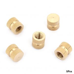 5 pieces de type B, ecrou molete integre en laiton a trou borgne (M8 x 12 x 12) - Neuf