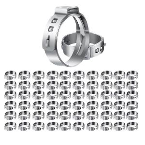 60PCS 1/2 pouces pinces PEX,pinces de tuyau à oreille unique en acier inoxydable - Neuf