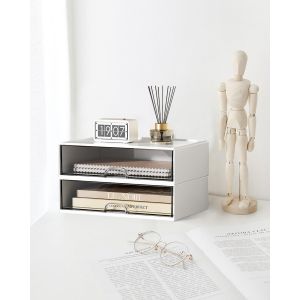 Organiseur Bureau Avec Tiroir, Boîte De Rangement, Organiseur De Fournitures De Bureau En Plastique Pour Bureau,École,Maison,Empilables,Pour Pen,Maquillage (B) - Neuf
