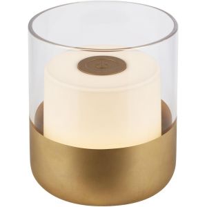 Mini Lampe De Table Led Sans Fil Avec Verre, Lampe De Chevet À Intensité Variable Touch, Lampe De Table Outdoor & Indoor, Lampe De Camping, Lumière Blanche Chaude, 9x10 Cm, Couleur Or - Neuf