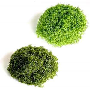 CAUC-110 g de mousse, mousse d'Islande, mousse artificielle pour décorer, herbe préservée, mousse de bricolage, plantes miniatures, pour aquarium, accessoires d'extérieur, Noël, Halloween (vert foncé - Neuf