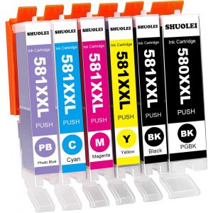 Pgi-580Xxl Cli-581Xxl Cartouches D'Encre De Rechange Pour Canon Pgi580 Cli581 Pour Canon Pixma Ts8350 Ts8351 Ts8150 Ts8151 Ts8152 Ts8250 Ts8251 Ts8252 Ts8352 (6-Pack Pgbk/Bk/C/M/Y/[ENC945529] - Neuf