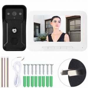 Sonnette video filaire 7 pouces, interphone, vision nocturne, kit de sonnette de securite intelligente (prise AU) - Neuf