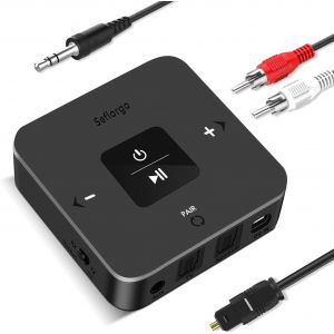 Bluetooth 5.0 Transmitter/Receiver For Tv To Headphones/Wireless Speakers, Aptx Adaptive/Low Latency/Hd Bluetooth (Bti-038 (Optical/Aux/Rca), Black) - Neuf