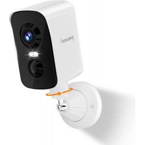 Caméra de Surveillance Extérieure 2K sans Fil, Surveillance à 360 Degrés, Détection et Suivi des Personnes PIR, Alarme de Mouvement, Vision Nocturne en Couleur, Audio Bidirectionnel, IP65 - Neuf